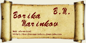 Borika Marinkov vizit kartica